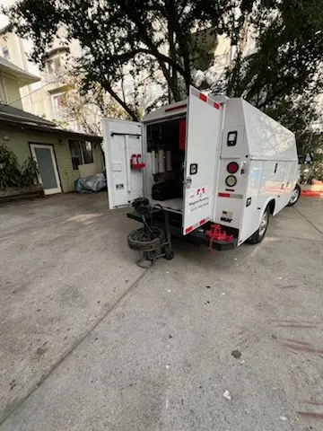 Magnet Plumbing service vehicle on-site for Sewer Line Repair in Lahaina
